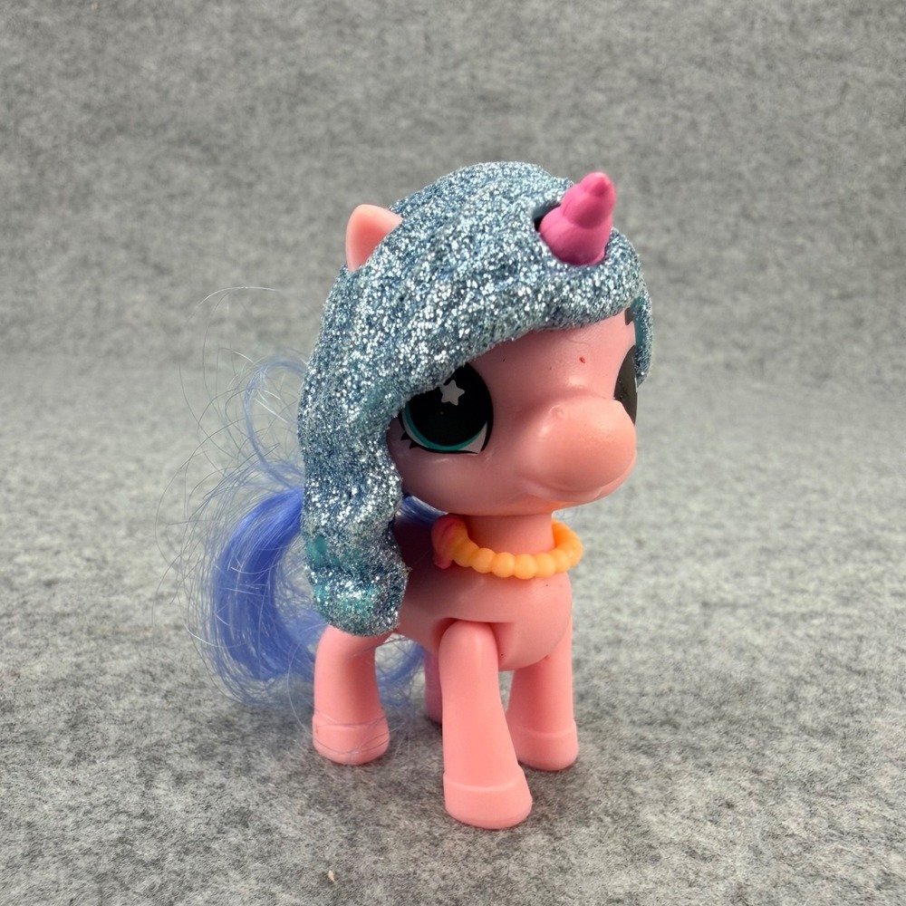 ZURU Sparkle Girlz Pink Unicorn Squad Figure Blue Glitter Hair Pony 2.5 Toy